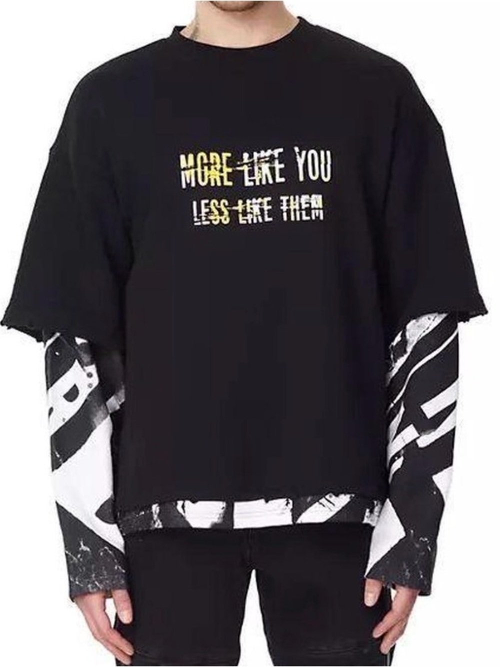 ✨Host pick✨Eleven Paris Oversized Graphic Crewneck Sweatshirt Large Black